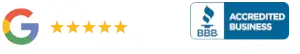 Google 5 stars & BBB A+ Accredited